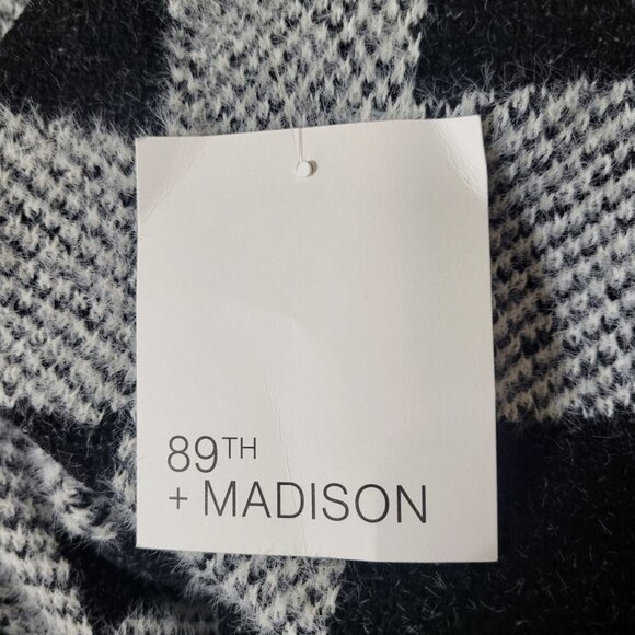 Plaid Open Front Cardigan Ivory Combo By 89th + Madison 3X Longline Design $68 - Picture 5 of 7